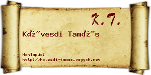 Kövesdi Tamás névjegykártya